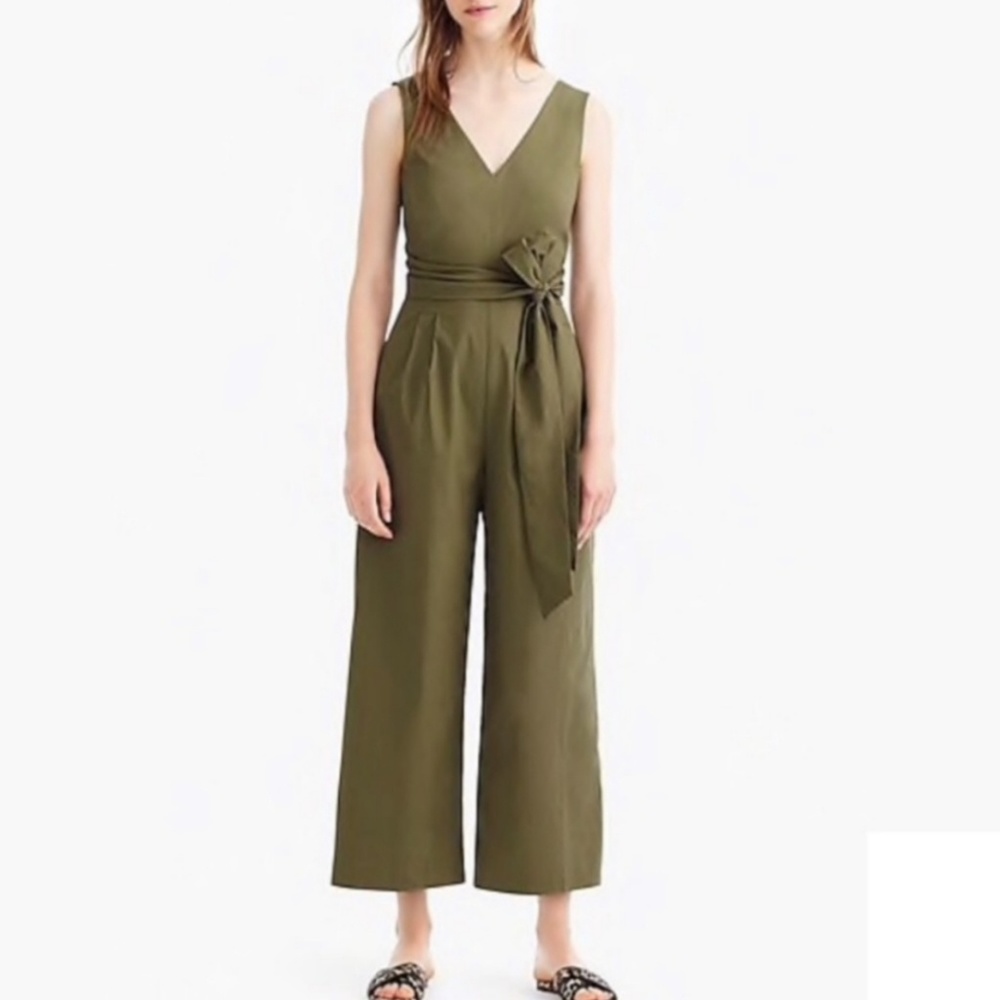 J. Crew Wrap-tie Jumpsuit in Stretch Poplin